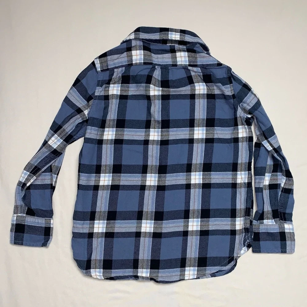 GAP Plaid Button Down Shirt Boy’s S 6-7 Blue Preppy Western Top Casual Christmas